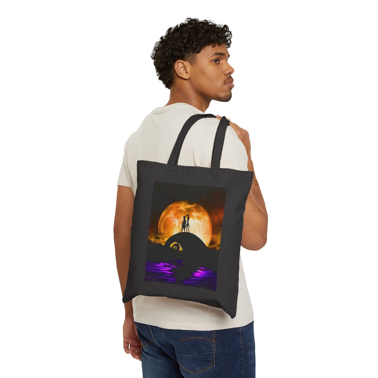 Jack and Sally Cotton Canvas Tote Bag