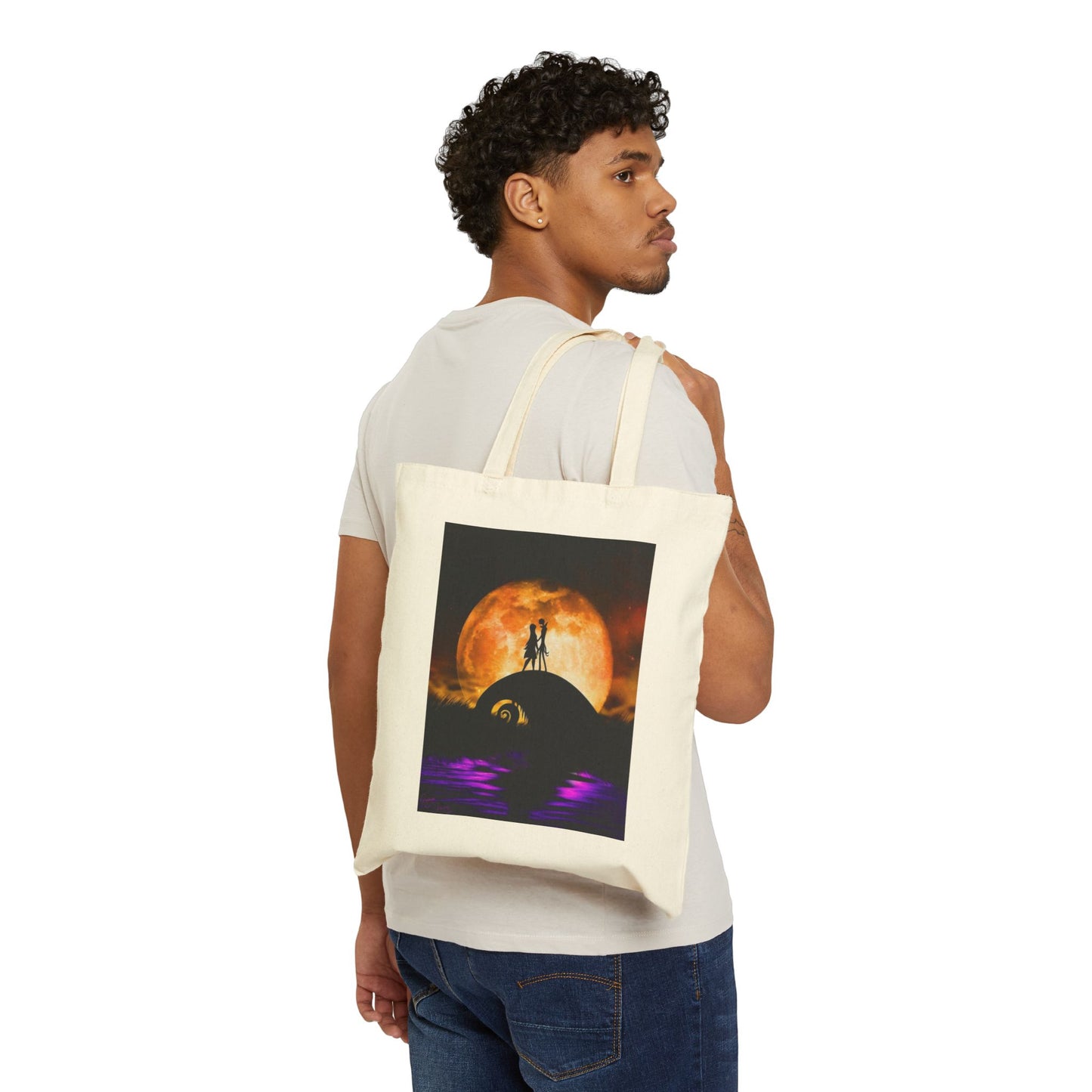 Jack and Sally Cotton Canvas Tote Bag